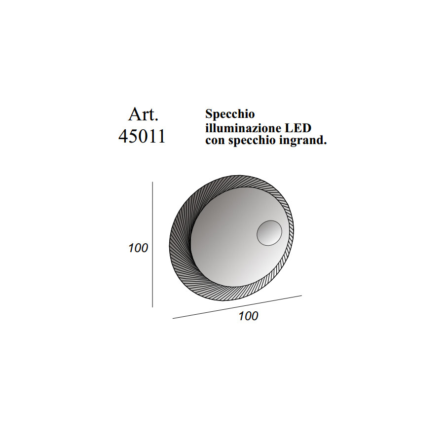 Miami | Mobile Bagno 100 cm Grafite con Lavabo, Specchio LED e Colonna