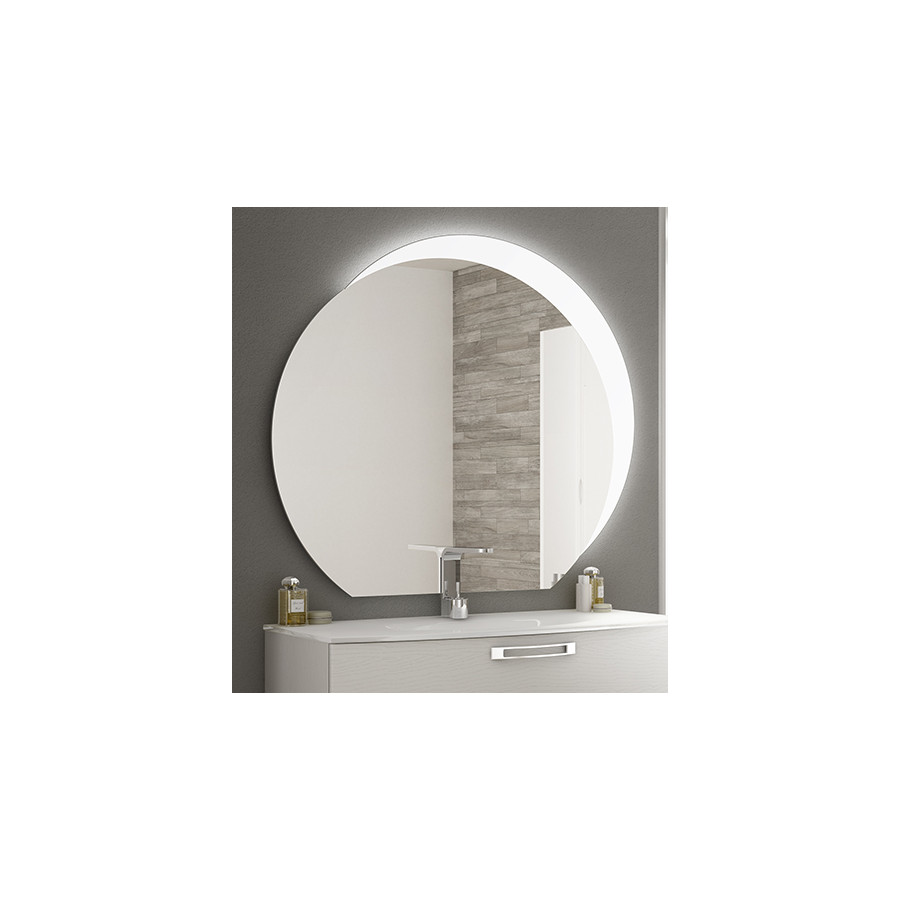 Specchio Led circolare mezzaluna retroilluminato 100 x 108