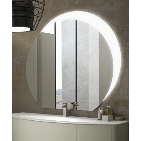 Specchio Led circolare mezzaluna retroilluminato 100 x 108