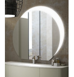 Specchio Led circolare mezzaluna retroilluminato 100 x 108