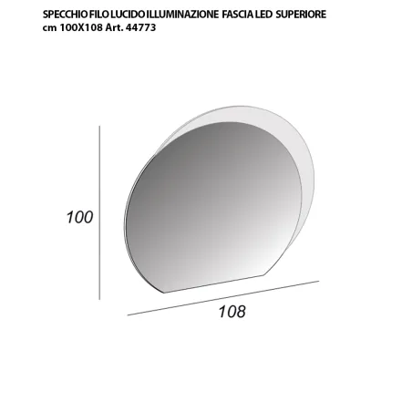 Specchio Led circolare mezzaluna retroilluminato 100 x 108