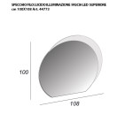 Specchio Led circolare mezzaluna retroilluminato 100 x 108