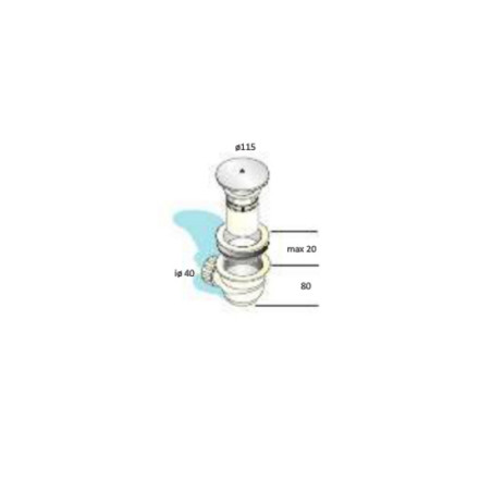 Piatto doccia 70x100 rettangolare in ceramica bianca Uniko Azzurra con piletta cromo