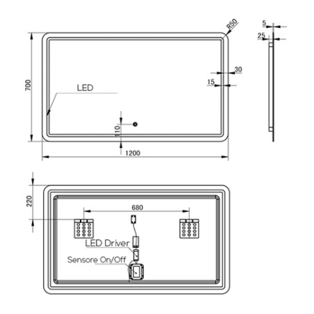 Specchi a Led - Specchiera bagno Led - specchi ingranditore bagno - Specchi a led retroilluminati