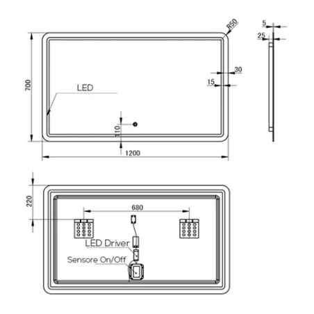Specchi a Led - Specchiera bagno Led - specchi ingranditore bagno - Specchi a led retroilluminati
