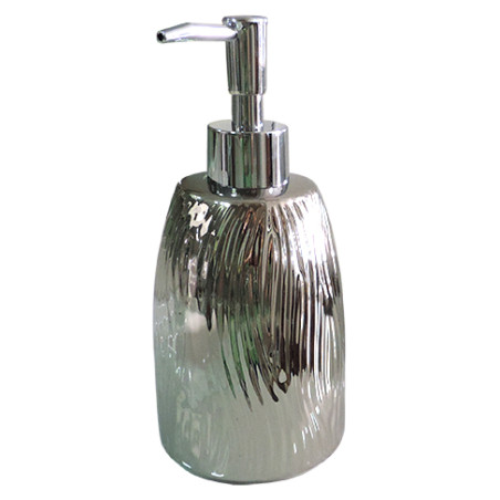 Dispenser dosasapone dosatore erogatore sapone liquido, accessori bagno argento