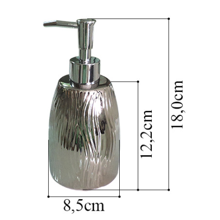 Dispenser dosasapone dosatore erogatore sapone liquido, accessori bagno argento