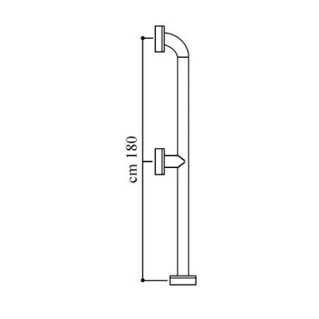 Maniglione verticale per disabili a muro-pavimento cm.180