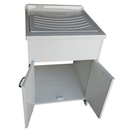 Mobile lavatoio con vasca lavapanni in resina 60 x 60 2 ante