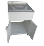 Mobile lavatoio con vasca lavapanni in resina 60 x 60 2 ante