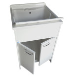 Mobile lavatoio con vasca lavapanni in resina 60 x 60 2 ante