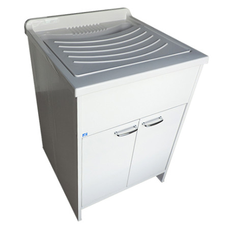 Mobile lavatoio con vasca lavapanni in resina 60 x 60 2 ante