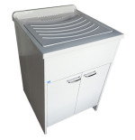 Mobile lavatoio con vasca lavapanni in resina 60 x 60 2 ante