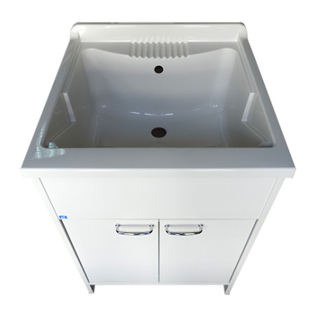 Mobile lavatoio con vasca lavapanni in resina 60 x 60 2 ante
