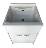 Mobile lavatoio con vasca lavapanni in resina 60 x 60 2 ante