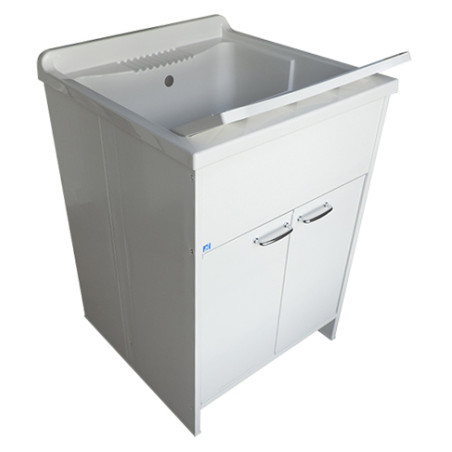 Mobile lavatoio con vasca lavapanni in resina 60 x 60 2 ante