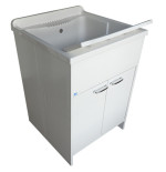 Mobile lavatoio con vasca lavapanni in resina 60 x 60 2 ante