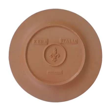 Piatto tondo in terracotta semilavorato argilla diametro cm.32,5