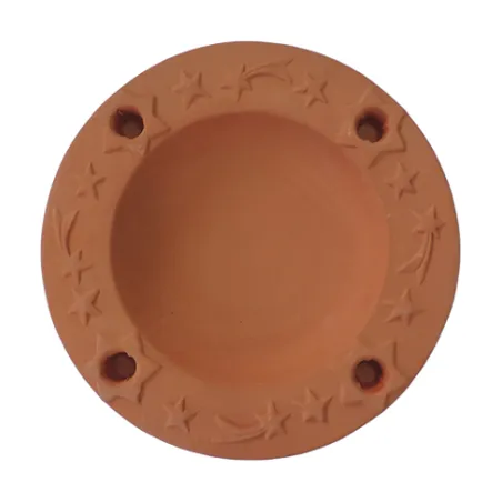 Piatto portacandele natalizio tondo in terracotta semilavorato ceramica cm.29,5