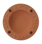 Piatto portacandele natalizio tondo in terracotta semilavorato ceramica cm.29,5