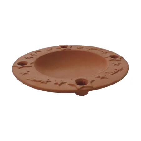 Piatto portacandele natalizio tondo in terracotta semilavorato ceramica cm.29,5