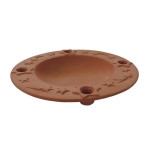 Piatto portacandele natalizio tondo in terracotta semilavorato ceramica cm.29,5
