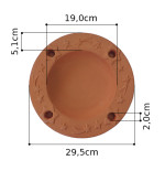 Piatto portacandele natalizio tondo in terracotta semilavorato ceramica cm.29,5