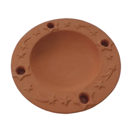 Piatto portacandele natalizio tondo in terracotta semilavorato ceramica cm.29,5