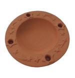 Piatto portacandele natalizio tondo in terracotta semilavorato ceramica cm.29,5