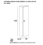 Mobile bagno sospeso moderno Florida grigio, misura cm 70, con specchio a led,lavabo e colonna