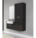 Mobile bagno sospeso moderno Florida grigio, misura cm 70, con specchio a led,lavabo e colonna
