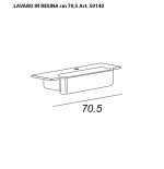 Mobile bagno sospeso moderno Florida grigio, misura cm 70, con specchio a led,lavabo e colonna