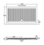 Piatto doccia 70x120 1^scelta rettangolare ceramica bianca Ferdy Azzurra