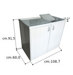 Mobile coprilavatrice con lavatoio reversibile 2 ante 109X60