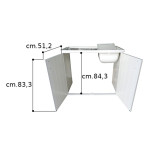 Mobile coprilavatrice con lavatoio reversibile 2 ante 109X60