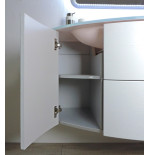 Mobile bagno sospeso Eden bianco frassino, cm 120, con lavabo e specchio a led