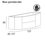 Mobile bagno sospeso Eden bianco frassino, cm 120, con lavabo e specchio a led
