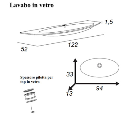 Mobile bagno sospeso Eden bianco frassino, cm 120, con lavabo e specchio a led