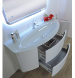 Mobile bagno sospeso Eden bianco frassino, cm 120, solo base e lavabo