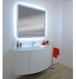 Mobile bagno sospeso Eden bianco frassino, cm 120, solo base e lavabo