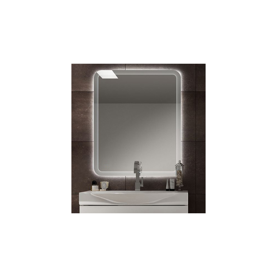 Specchiera specchio bagno filo lucido, retroilluminato a led, misura cm.90x74