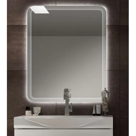 Specchiera specchio bagno filo lucido, retroilluminato a led, misura cm.90x74