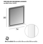 Specchiera specchio bagno filo lucido, retroilluminato a led, misura cm.90x74