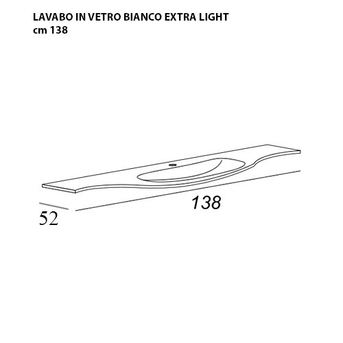 Mobile bagno sospeso Vague antracite, cm 138, lavabo in vetro e specchio led