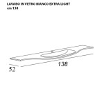Mobile bagno sospeso Vague antracite, cm 138, lavabo in vetro e specchio led
