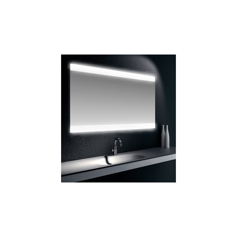 Specchiera specchio filo lucido, retroilluminata strip LED 9 W IP44, cm.90x50