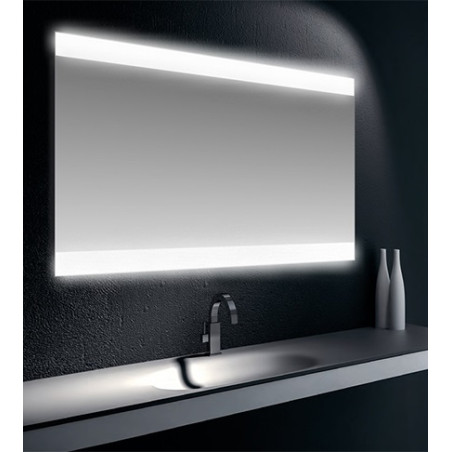 Specchiera specchio filo lucido, retroilluminata strip LED 9 W IP44, cm.90x50