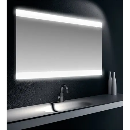 Specchiera specchio filo lucido, retroilluminata strip LED 9 W IP44, cm.90x50
