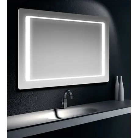 Specchiera specchio filo lucido, retroilluminata strip LED 25 W IP44, cm.100x70