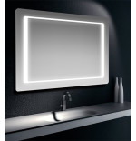 Specchiera specchio filo lucido, retroilluminata strip LED 25 W IP44, cm.100x70
